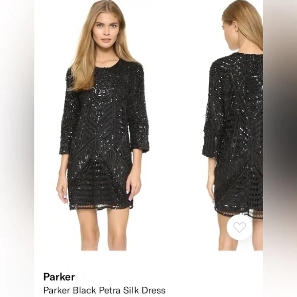 parker silk dress Parker Mermaid Mock Neck Silk Floor Length Dress